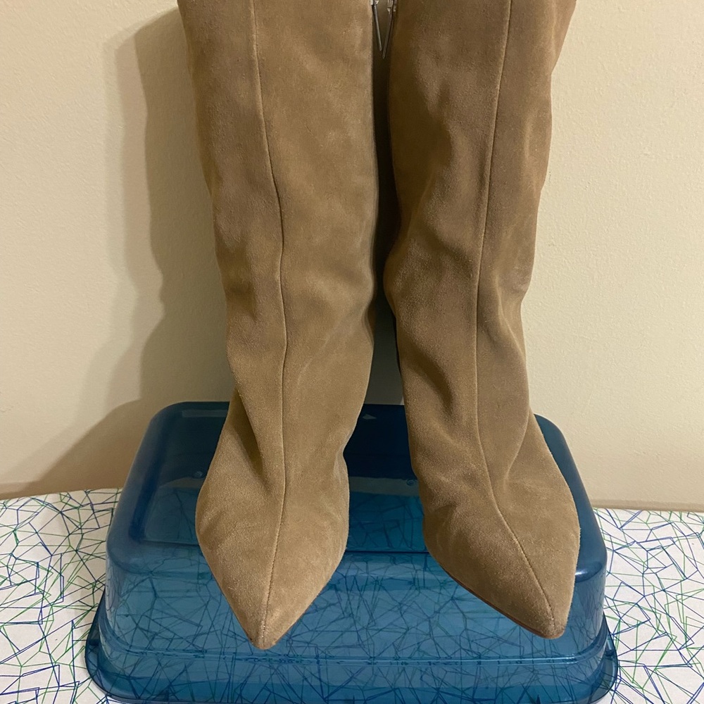Suede Mid Calf Boots 9